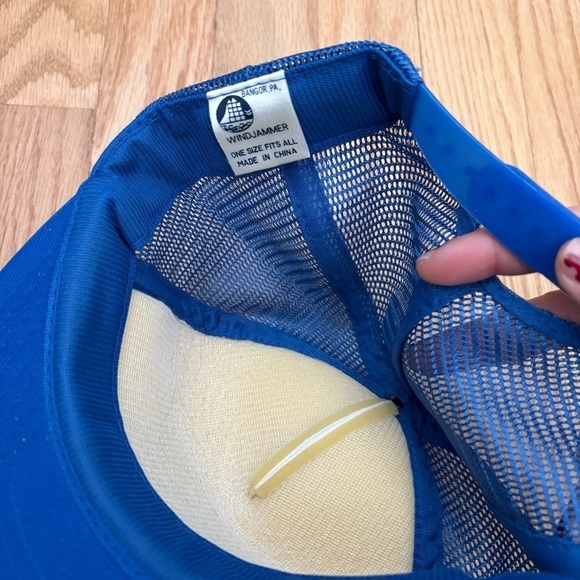 Vintage Palmerton Ford Mercury Mesh Snap Back Trucker Hat Blue White Puffy - Picture 5 of 6